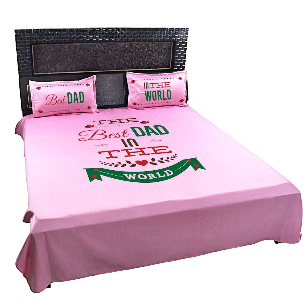 The-Best-Dad-In-The-World-Bedsheet-Pink