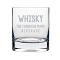Thinking Man's Beverage Engraved Whiskey Glass