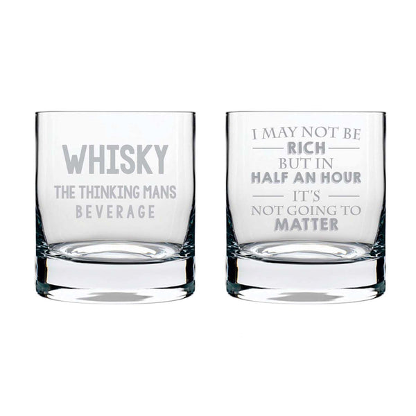 Thinking Man's Beverage Whiskey Glasses - Set of 2