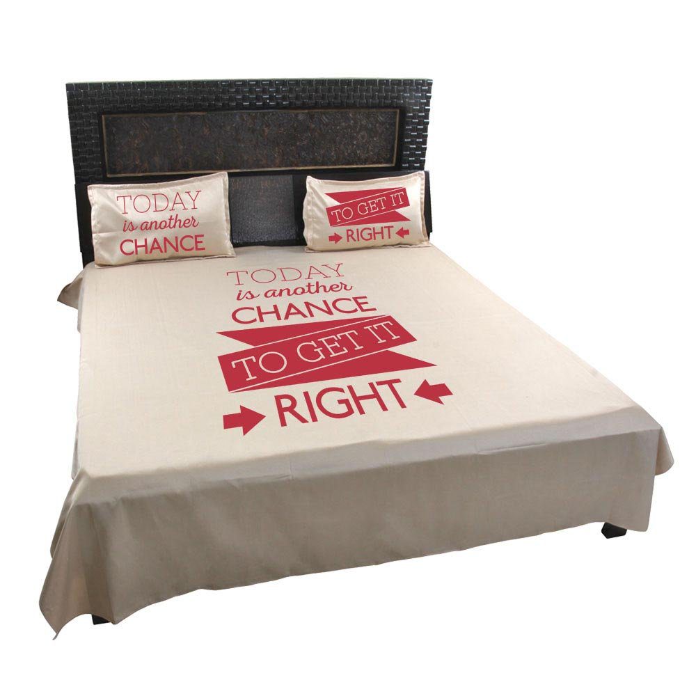 Today-Is-Another-Chance-To-get-It-Right-Quote-Bedsheet-Beige