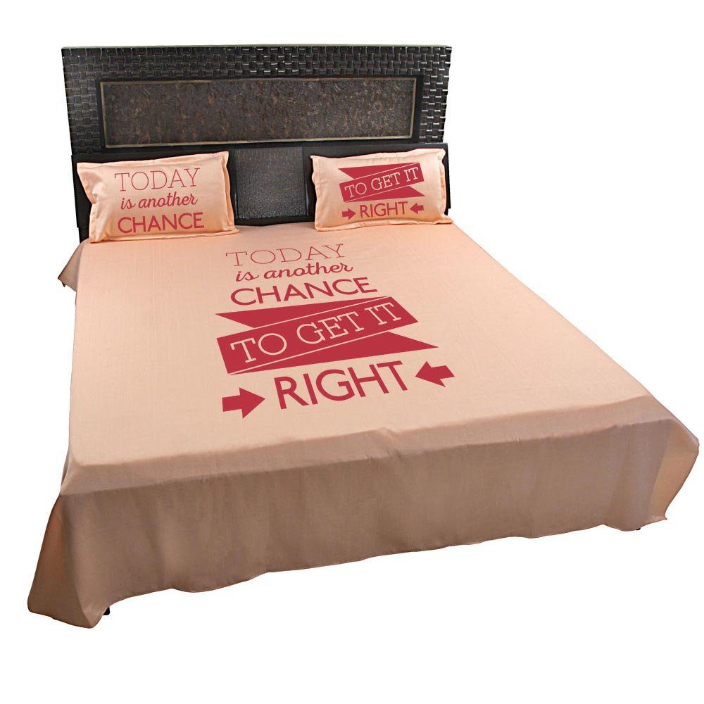Today-Is-Another-Chance-To-get-It-Right-Quote-Bedsheet-Peach