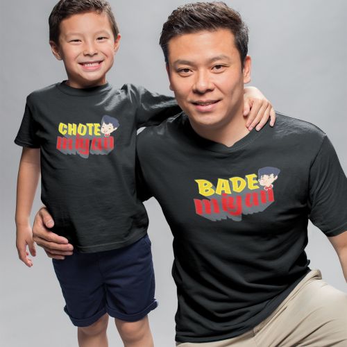 Chote Miyan Bade Miyan Family T-Shirt Combo for Dad and son