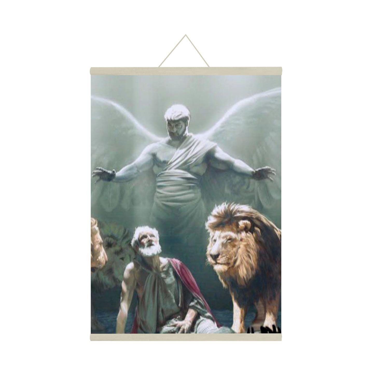 Daniel in the Lion's Den Bible Canvas Scroll
