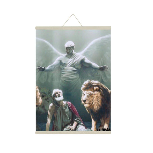 Daniel in the Lion's Den Bible Canvas Scroll