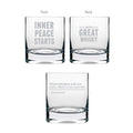 Whiskey Glasses Set of 2 - Whiskey Brings in Peace Engraved