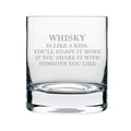 Whiskey is Like a Kiss Engraved Whisky Glass