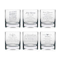 Whiskey Glasses Set of 6 - Whiskey's Health Benefits Engraved