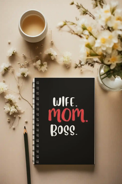 Wife Mom Boss Wirebound Notebook (4)