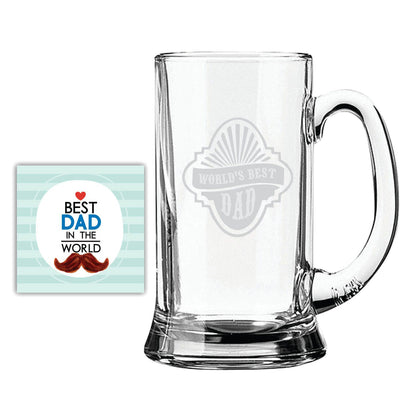 Worlds Best Dad Engraved Beer Mug