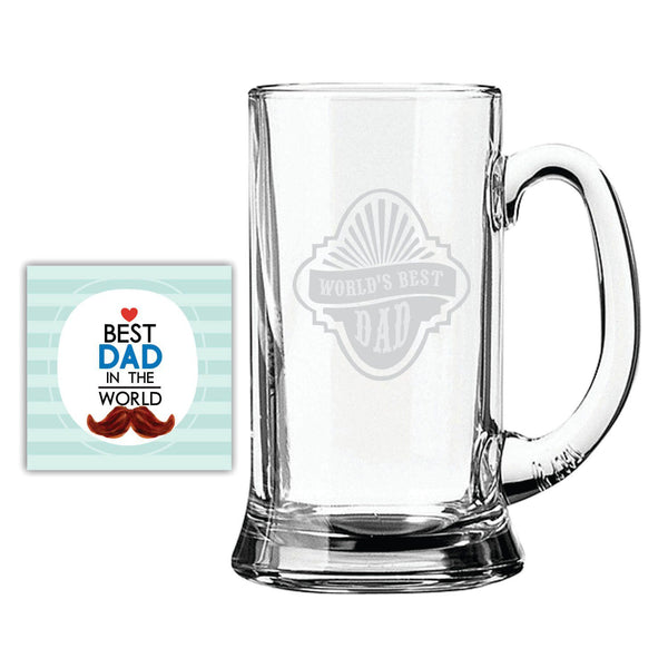 Worlds Best Dad Engraved Beer Mug