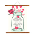You Live In My Heart Love In Jar Canvas Scroll
