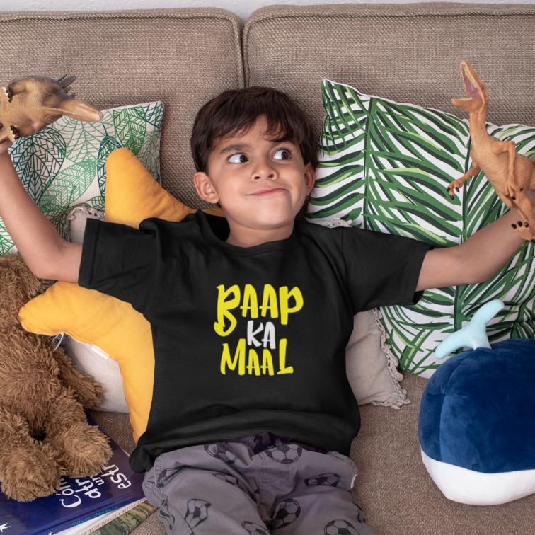 Funny Baap Hu Mai Tera Dad and Kid Family T-Shirt