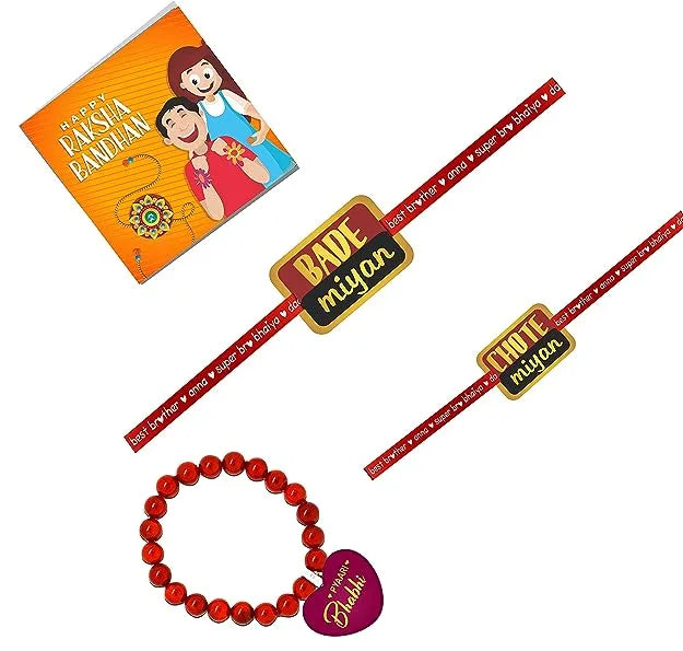 TheYaYaCafe Family Rakhi Gifts Printed and Beads Rakhi combo Set of 3 Raksha Bandhan