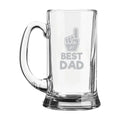 Best Dad Icon Engraved Glass Beer Mug