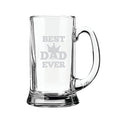 Best Dad Ever Engraved Beer Glass Mug with Coasters