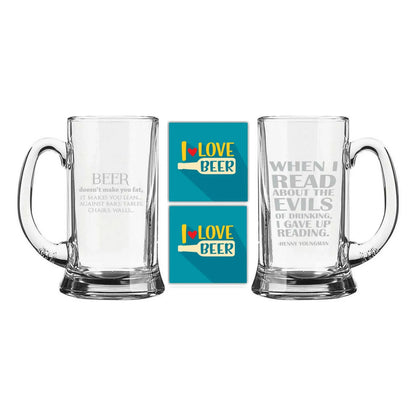 Funny Engraved Beer Mug Combo