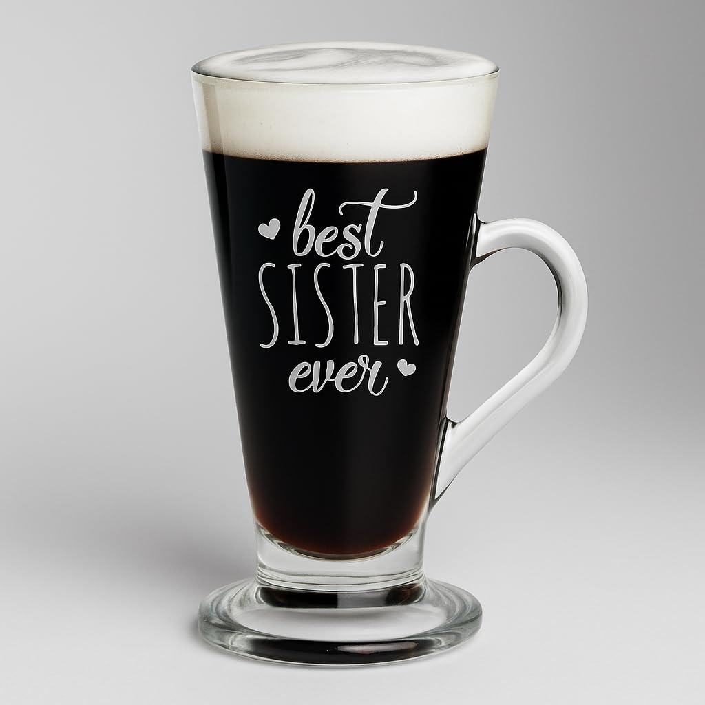 best sister ever glass