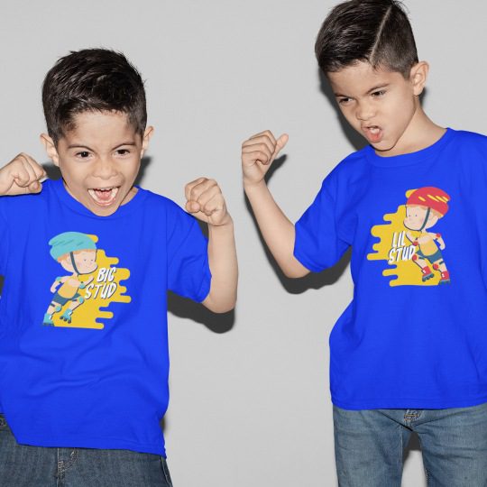 Big Little Stud Cotton Printed Siblings T-Shirts For Brother