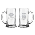Beauty Beard Engraved Couple Beer Mug - Romantic Gift