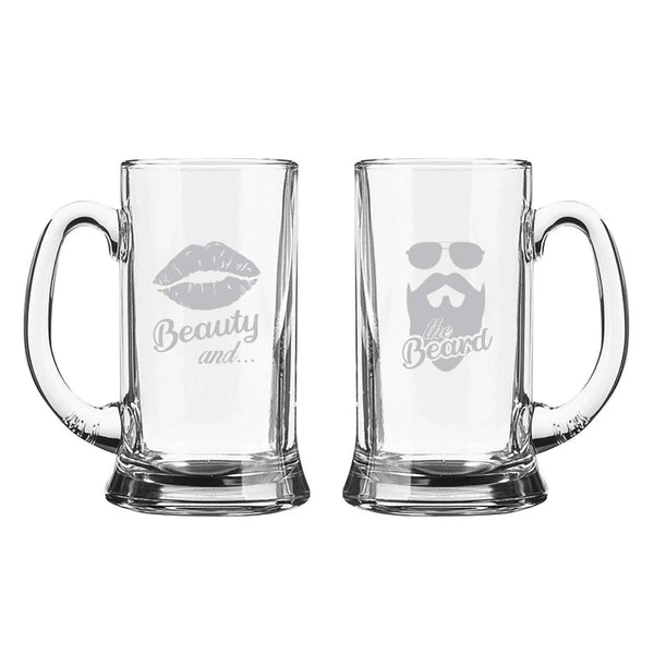 Couple Beauty Beard Beer Mug