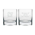 Personalised 50th Anniversary Whiskey Glasses Set With Coasters