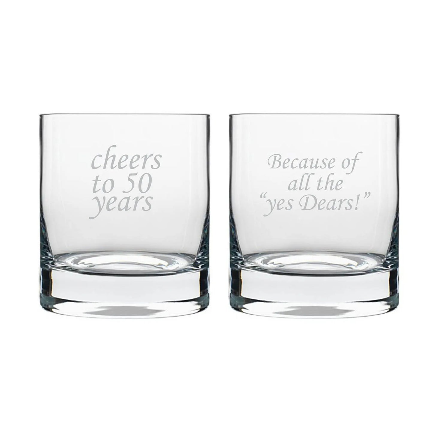 Cheers 50th Anniversary Whiskey Glasses