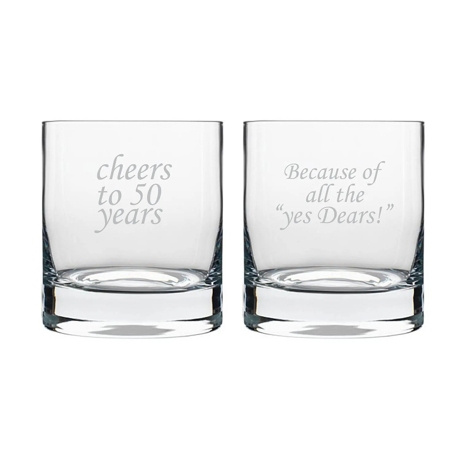 Cheers 50th Anniversary Whiskey Glasses