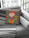 Jolly Holly Design Christmas Cushion Cover for Sofa Decor