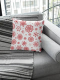 Christmas Cushion Cover - Red Snowflakes Pattern