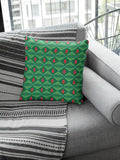 Green Diamond Pattern Christmas Cushion Cover for Sofa