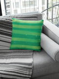 Christmas Cushion Cover - Classic Green Striped Decor