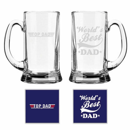 World Best dad & Top Dad Beer Mug Combo