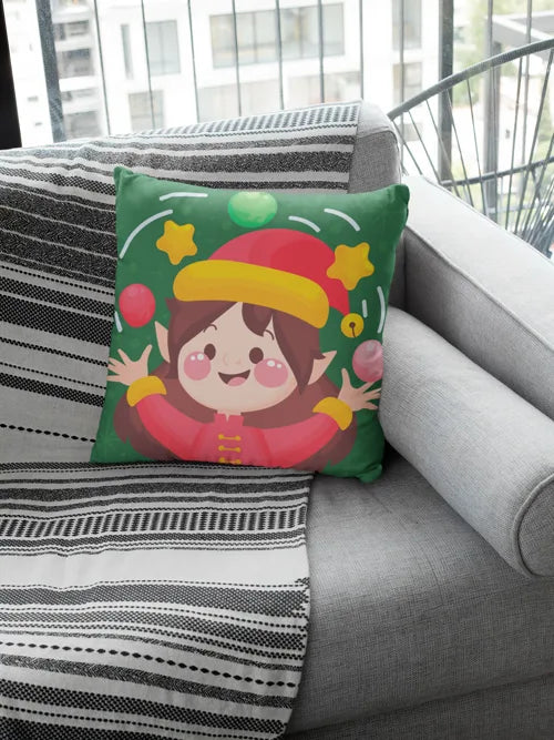 cute-girl-christmas-cushion- cover-theyayacafe