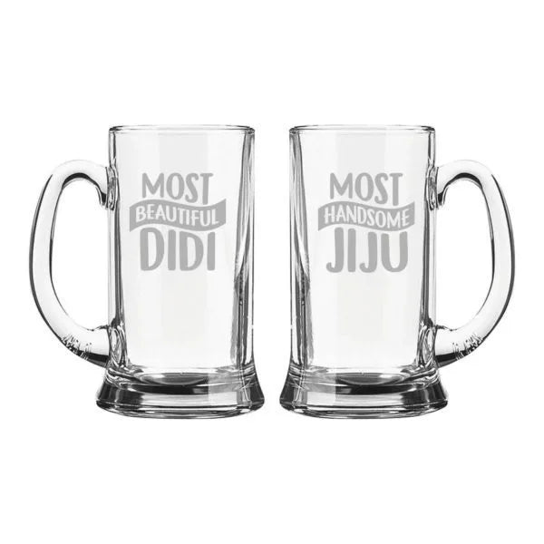 Most Beautiful Didi Jiju Engraved Beer Mugs