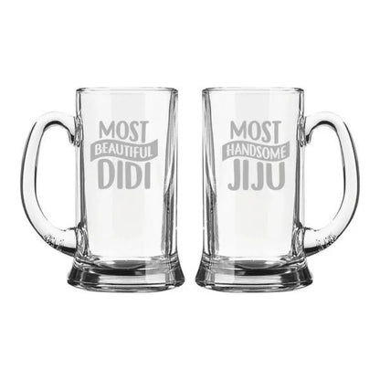 Most Beautiful Didi Jiju Engraved Beer Mugs