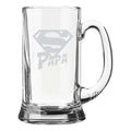Super Papa Engraved Beer Mug - Personalised Gift for Dad
