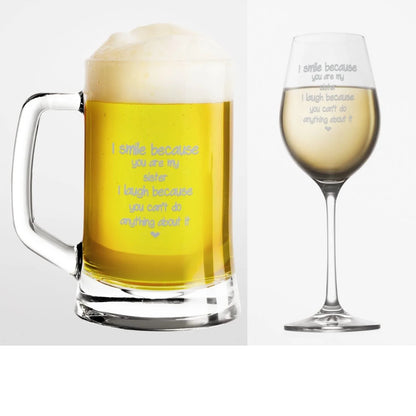 Funny Teasing I Smile I Laugh Beer Mug Wine