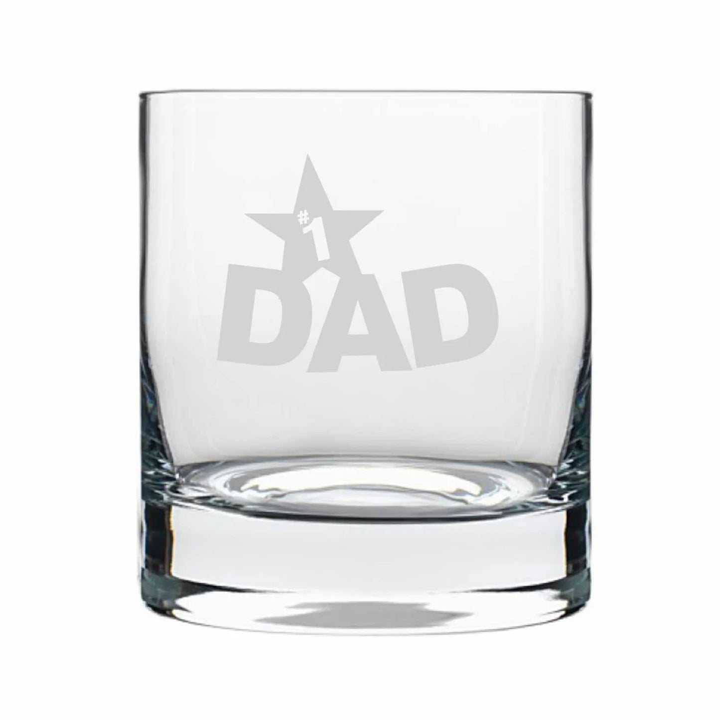 No 1 Dad Engraved Whiskey Glass