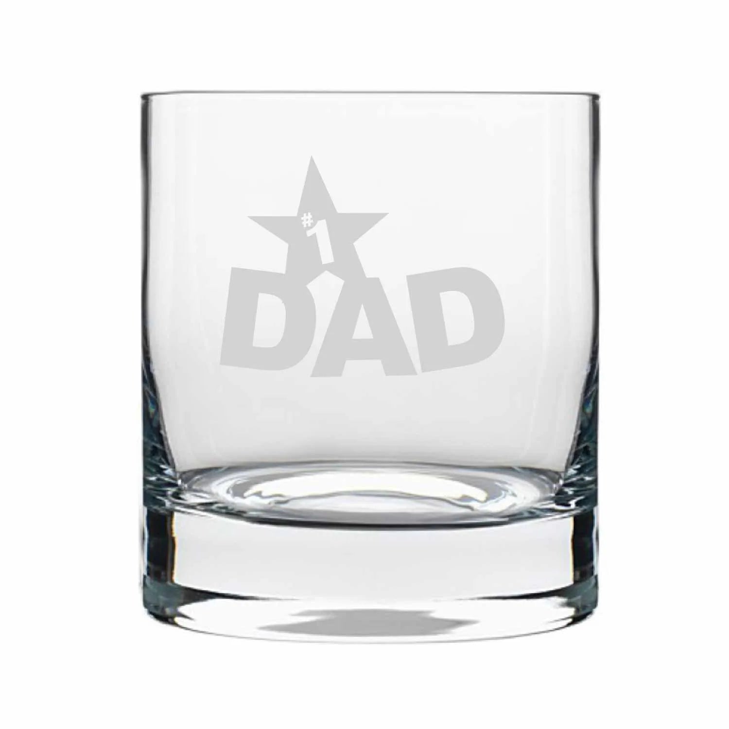 No 1 Dad Engraved Whiskey Glass