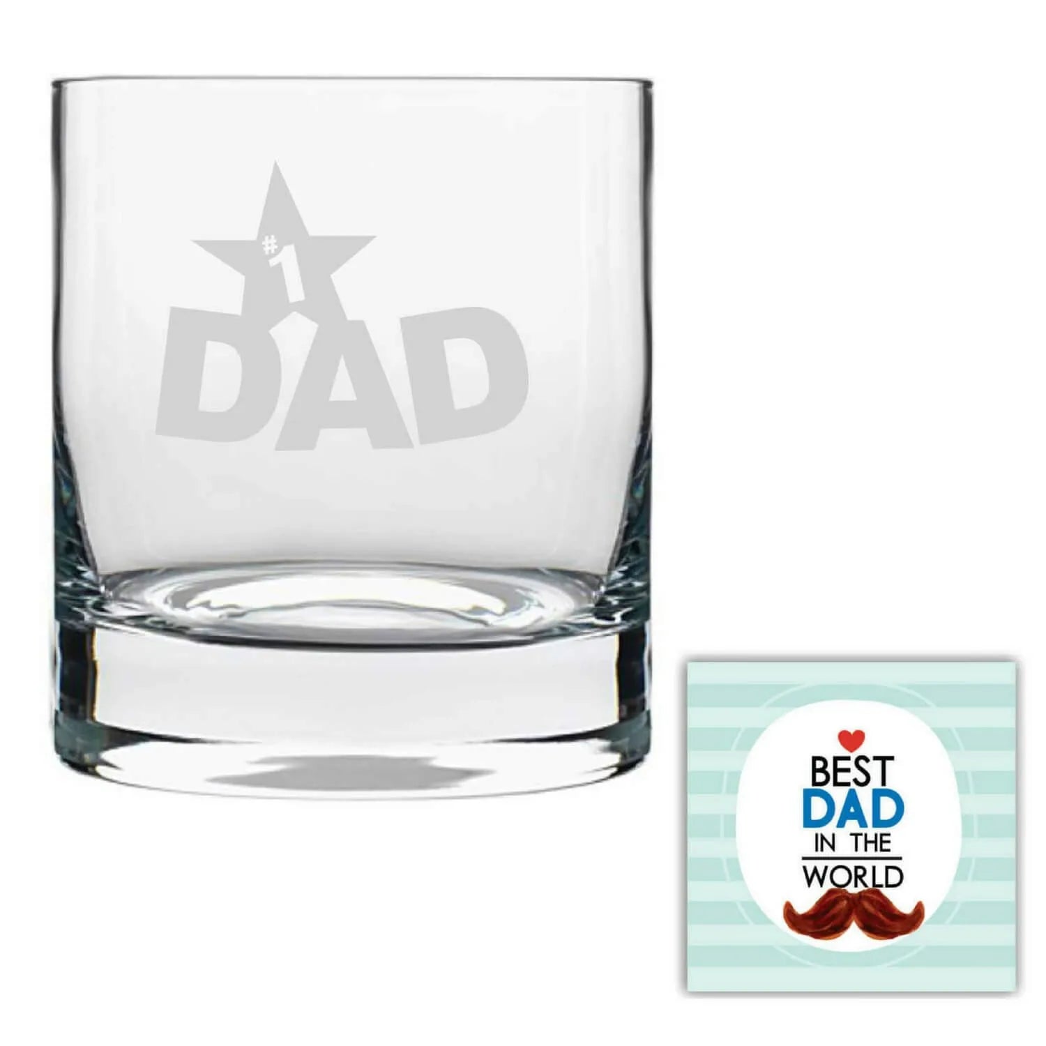 No 1 Dad Engraved Whiskey Glass