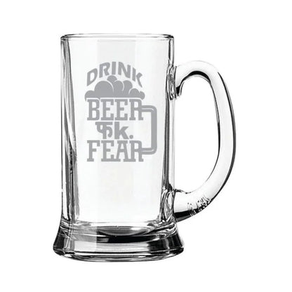 Drink Beer Fk Fear Hindi Engraved Beer Mug