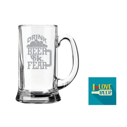 Drink Beer Fk Fear Hindi Engraved Beer Mug