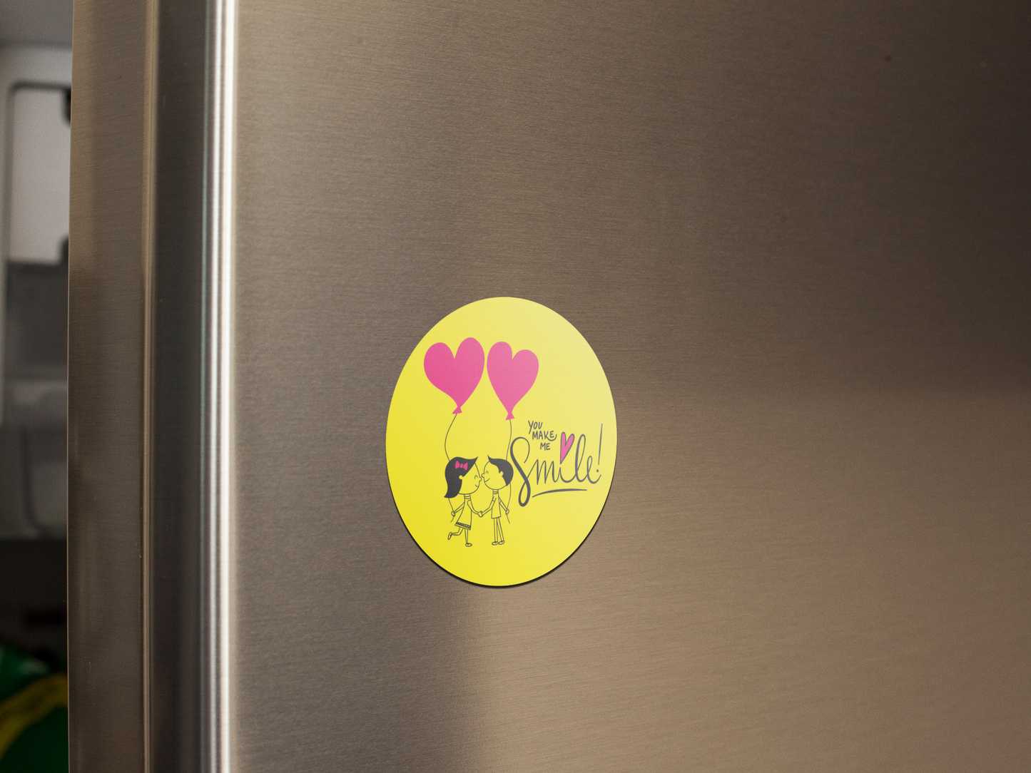 fridge-magnet-mockup-on-a-metallic-fridge-door-a14799