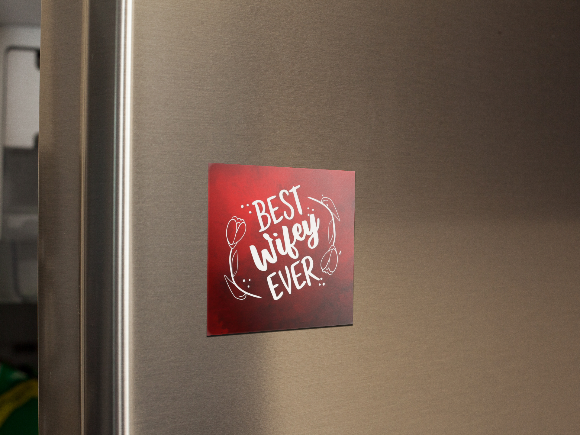 fridge-magnet-mockup-on-a-metallic-fridge-door-a14799