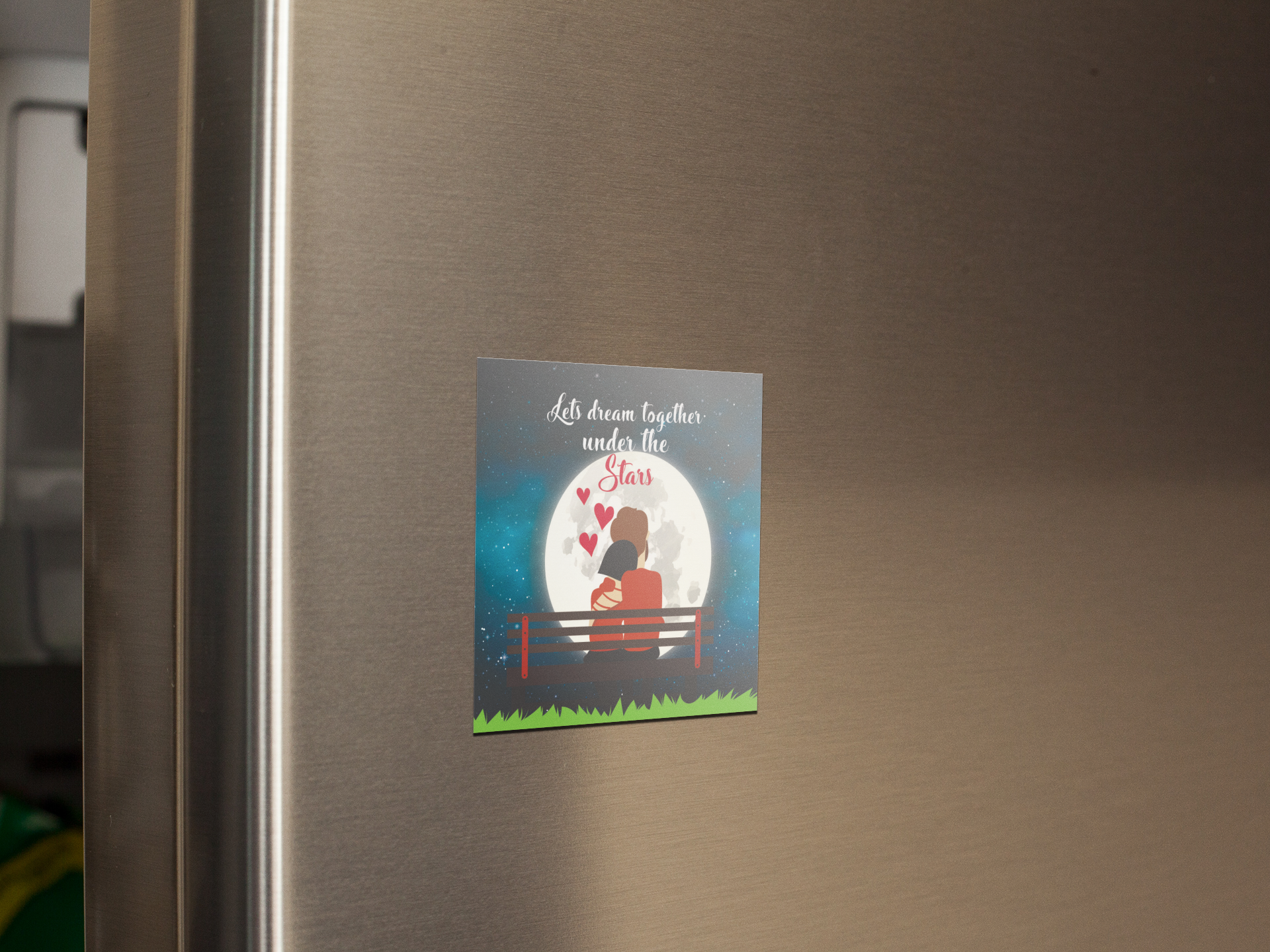 fridge-magnet-mockup-on-a-metallic-fridge-door-a14799
