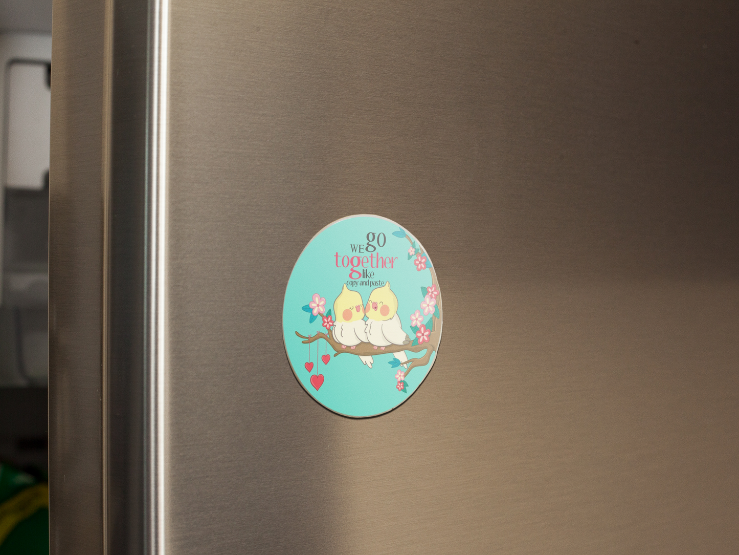 fridge-magnet-mockup-on-a-metallic-fridge-door-a14799