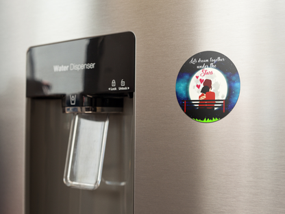 fridge-magnet-mockup-on-a-metallic-fridge-near-the-water-dispenser-a14790
