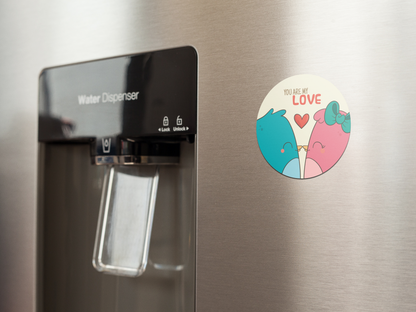 fridge-magnet-mockup-on-a-metallic-fridge-near-the-water-dispenser-a14790