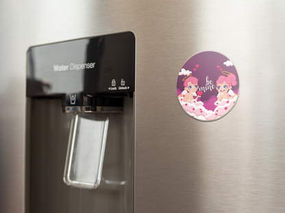 fridge-magnet-mockup-on-a-metallic-fridge-near-the-water-dispenser-a14790