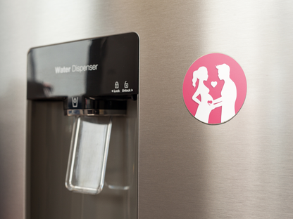 fridge-magnet-mockup-on-a-metallic-fridge-near-the-water-dispenser-a14790